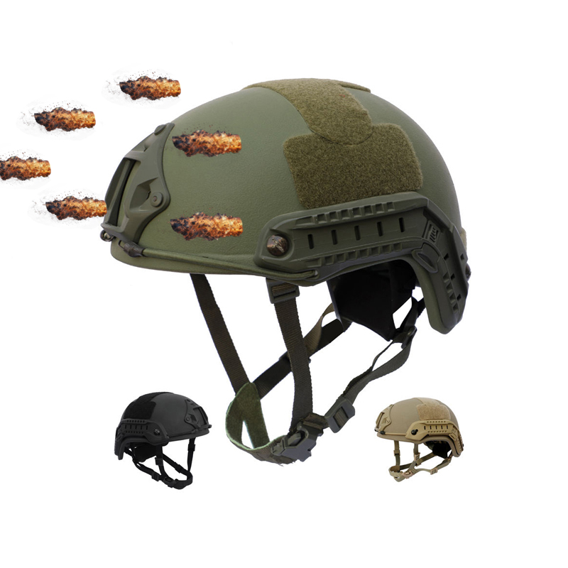 Green Black Sandy KEVLAR PE Tactical Fast Ballistic Helmet With Wendy Suspension System